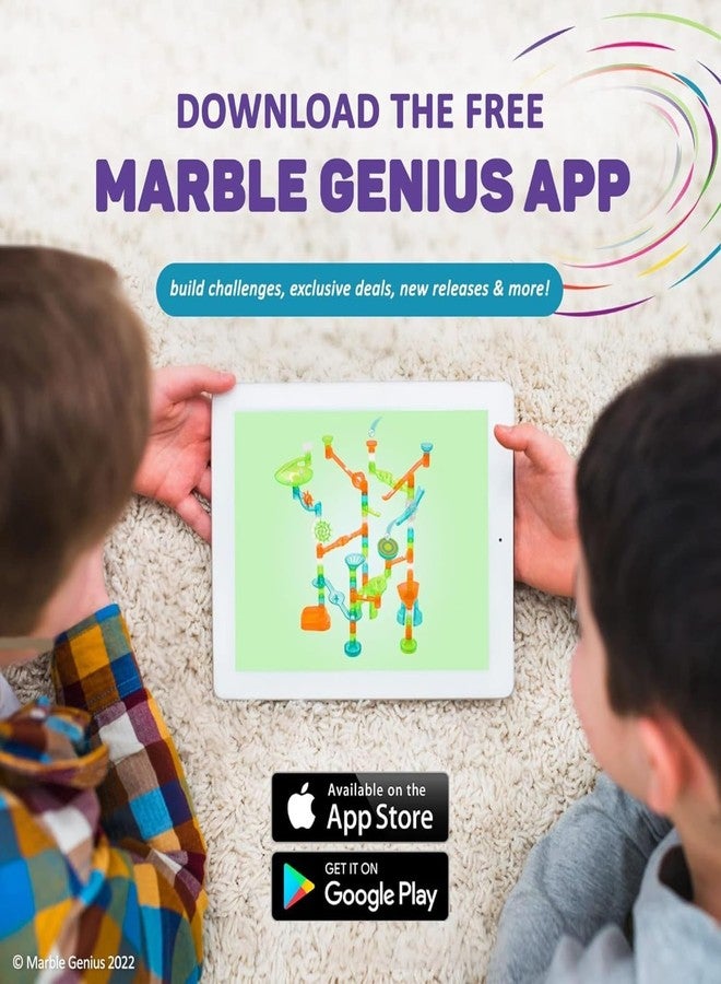 Marble Genius Marble Run Booster Set - 20 Pieces Total (Marbles Not Included), Construction Building Blocks Toys for Ages 3 and Above, with Instruction App Access, Add-On Set, Primary - Image 5